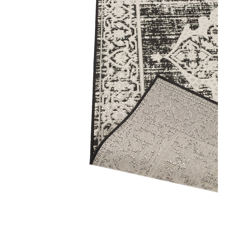 Tapis décoratif d'extérieur noir Furnish My Place, Rectangle 5 pi 3 po x 7 pi 6 po