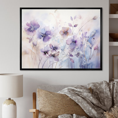 Mauve et fleurs mystiques III - art botanique abstrait