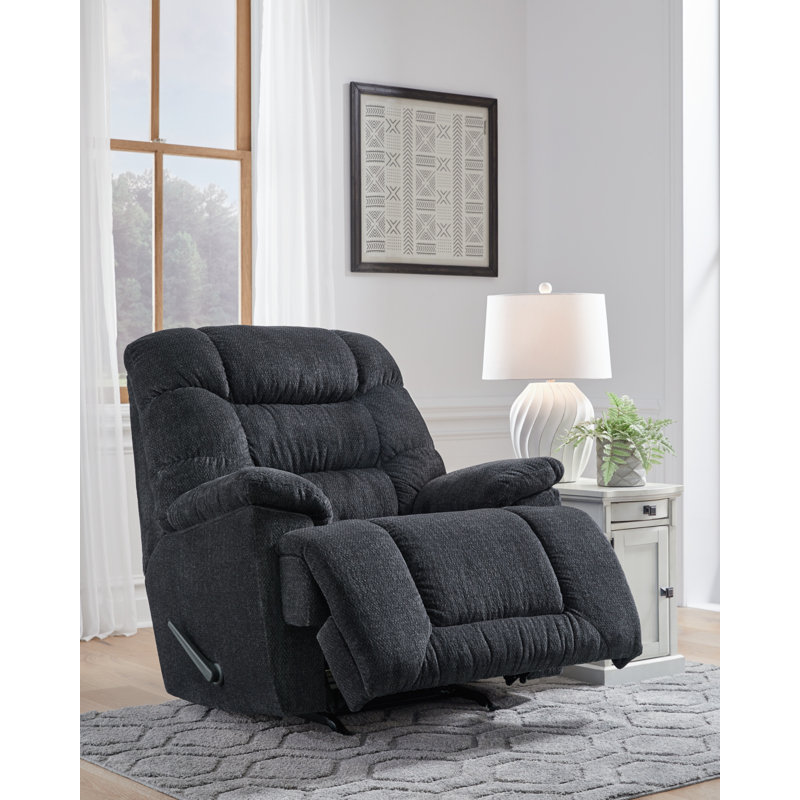 Taupe Polyester Blend Oversized Rocker Recliner