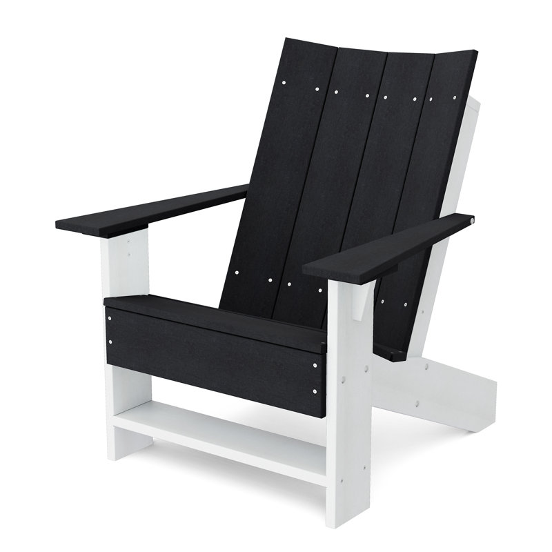 Contemporary Adirondack Chair, Black/White