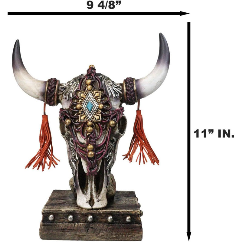 Figurine rustique crâne de vache Western