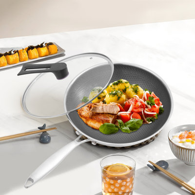 Stainless Steel Cooking Frying Pan Stir-Fry Pan