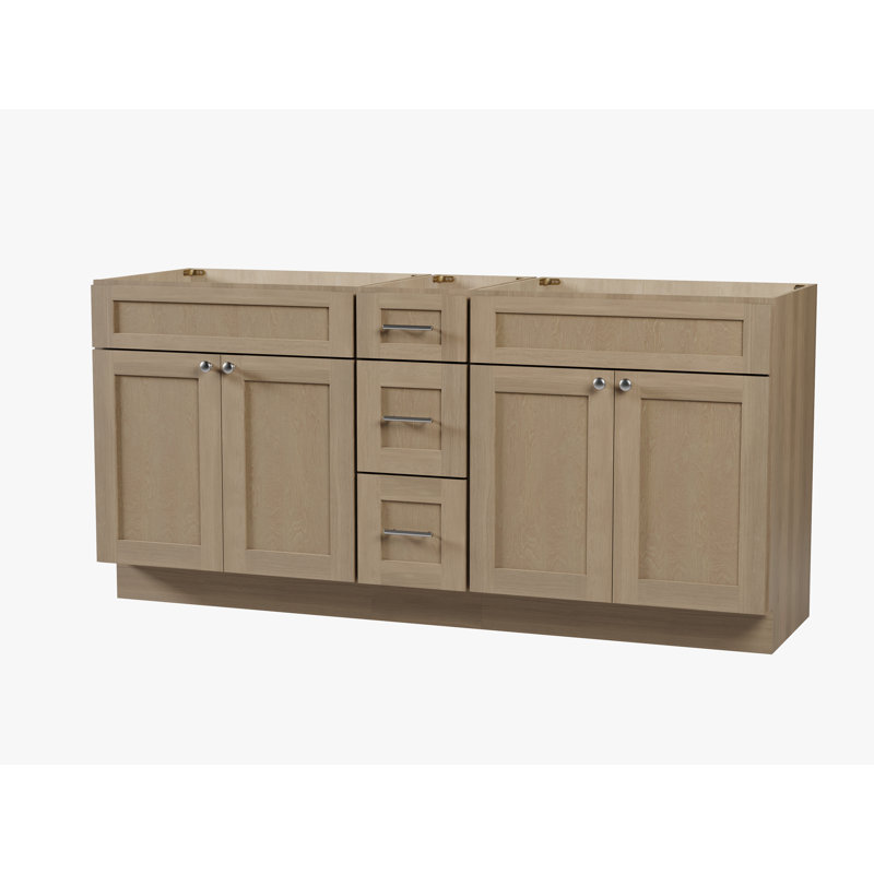 Base de meuble-lavabo double 72 po Disar, Chêne naturel