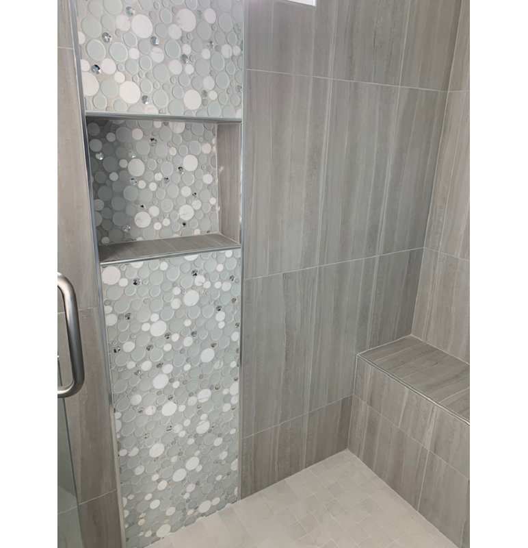 11.6"X11.6" Sparkly Glass And Stone Mosaic Tile