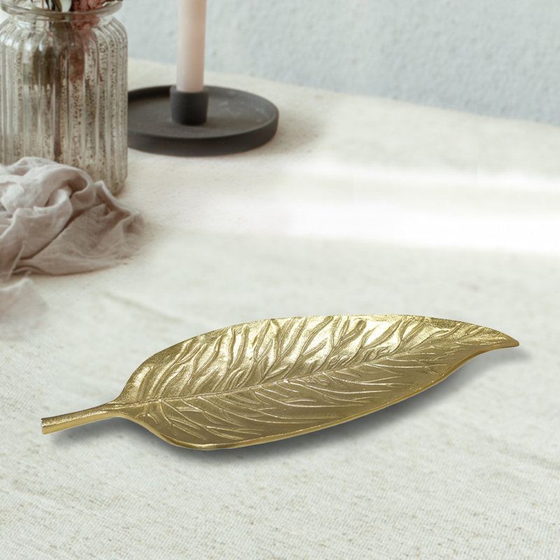 Bayou Breeze Jacklynne Aluminum Tray, Gold