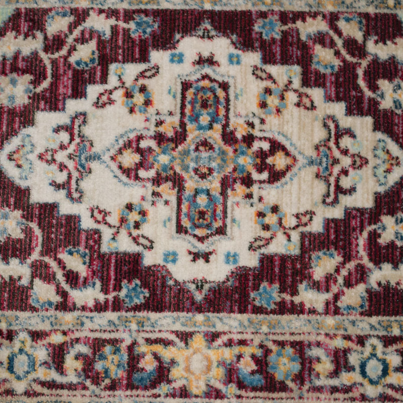 MACHINE MADE POLYESTER AREA RUGS - Rectangle | Red Color, Classic Oriental Traditional  Design, Low Pile Machine Made Area Rugs for Living Room, Bed Room