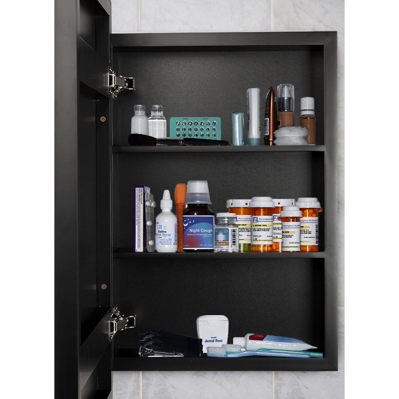 Miroir pour armoire à pharmacie Mccullers, Noir