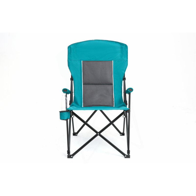 Fauteuil de jardin robuste à haut dossier 250LBS, chaise pliante portative avec porte-gobelet