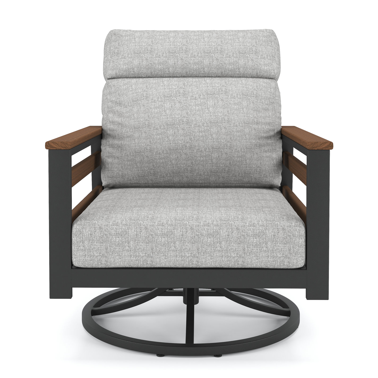 Townsend Sunbrella® Swivel Patio Lounge Chair, Brown, Canvas Granite
