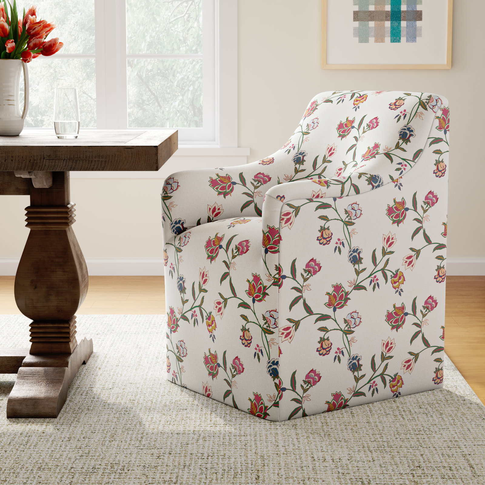 Howth Dining Armchair, Chintz Floral Multi Cotton