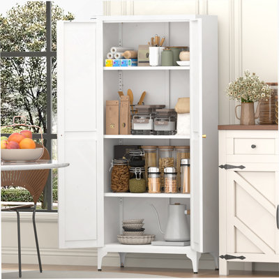 Armoire de rangement en métal, garde-manger avec tablettes réglables pour la cuisine, le salon, la salle à manger et le bureau