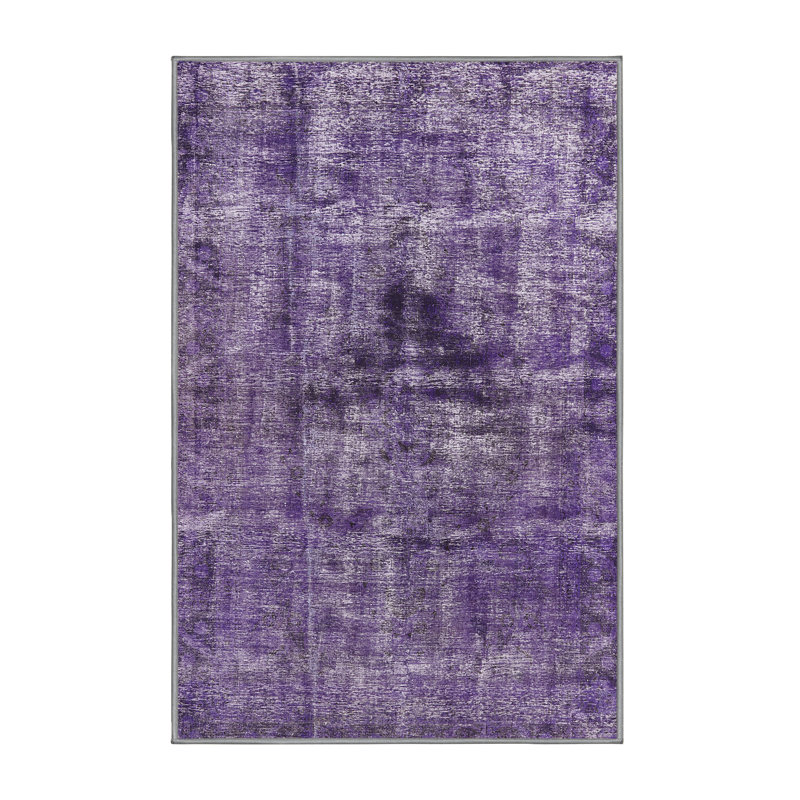 Tapis violet à motif abstrait Coppin, Tapis de couloir 2 pi x 5 pi