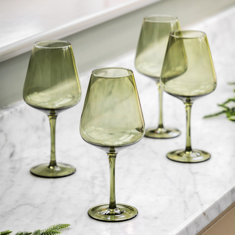 Wine Glass (4pk) 94x94x210mm, Green