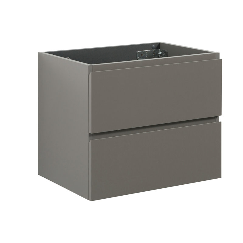 Meuble-lavabo mural SANS lavabo, avec deux tiroirs, pré-assemblé, Gris