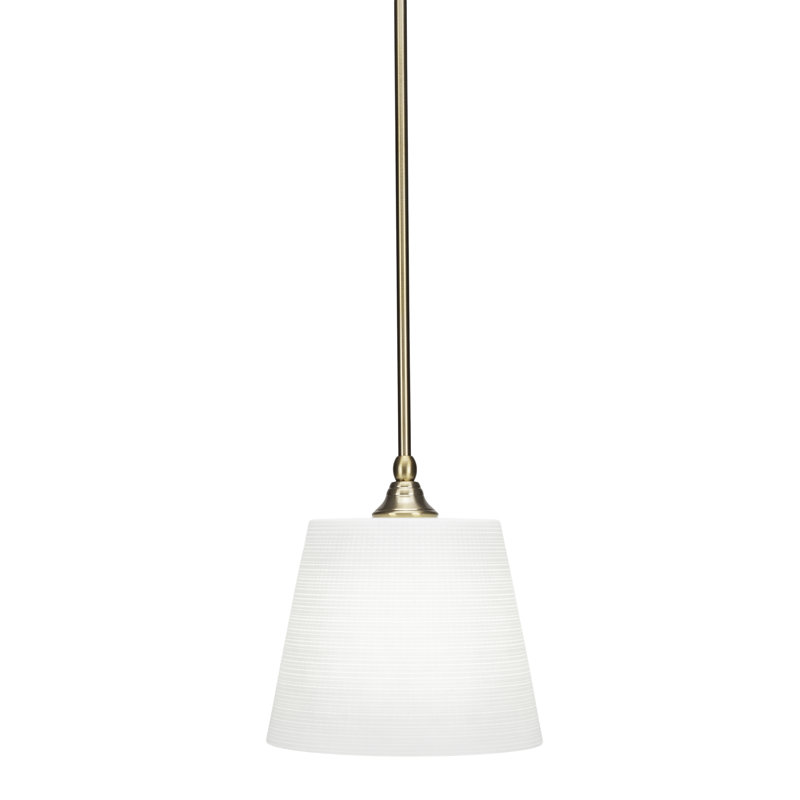 Mini-luminaire suspendu à tige, Laiton New Age, Blanc
