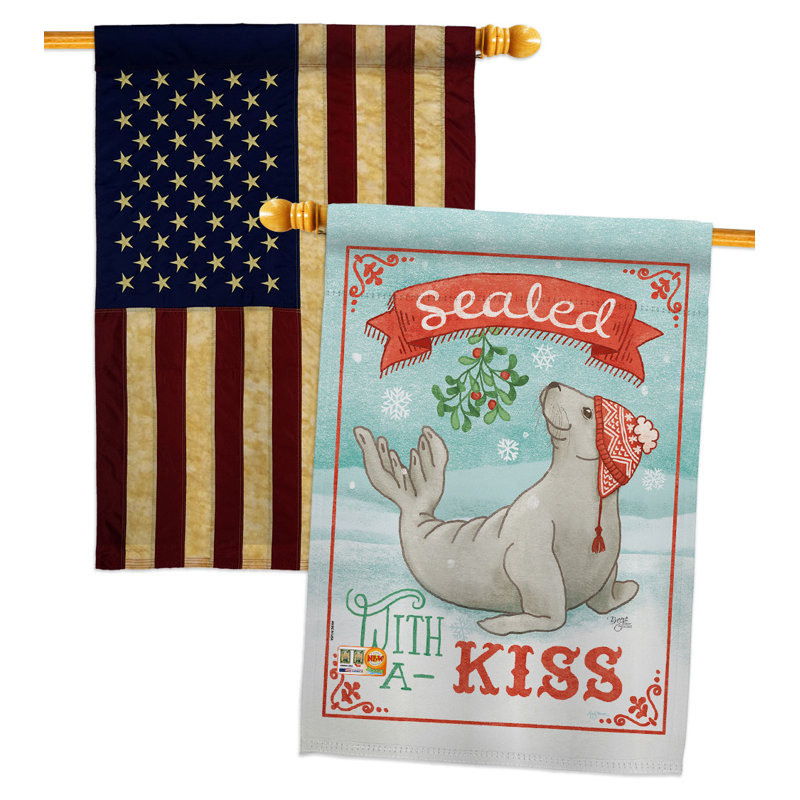 Double Sided 40'' H x 28'' W Polyester Christmas House Flag