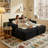 Modern Corduroy Modular Sectional Sofa, Lounge Couch With Pillows, Black