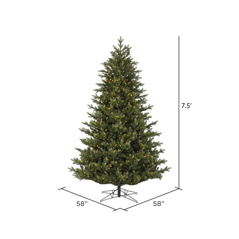 Welch Fraser Fir Artificial Christmas Tree with LED Lights, 7.5' H