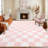 Checkered Rug for Living Room, Large Washable Carpet Non Slip Soft Low Pile Geometric Print Plaid Area Rug for Bedroom Dining Room Playroom Office Nursery-1387333185-1387333189