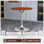 Table de salle à manger Heatherton 27 po avec plateau en panneau de fibres à densité moyenne et piédestal en acier inoxydable-609649752