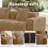 Modular 4 Seat U Shape Sectional Boneless Sofa Streamlined Design  With French Edge Piping, No Assembly Required, 4-Seat Sofa Couch With Throw Pillows And 2 Movable Ottoman, Velvet Fabric-757408624-757408625-757408618