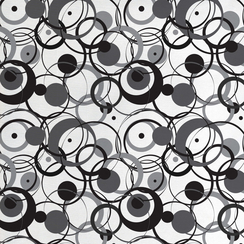 Tissu d’expression artful cercles monochrome, H 36 po x l 58 po x P 1 po