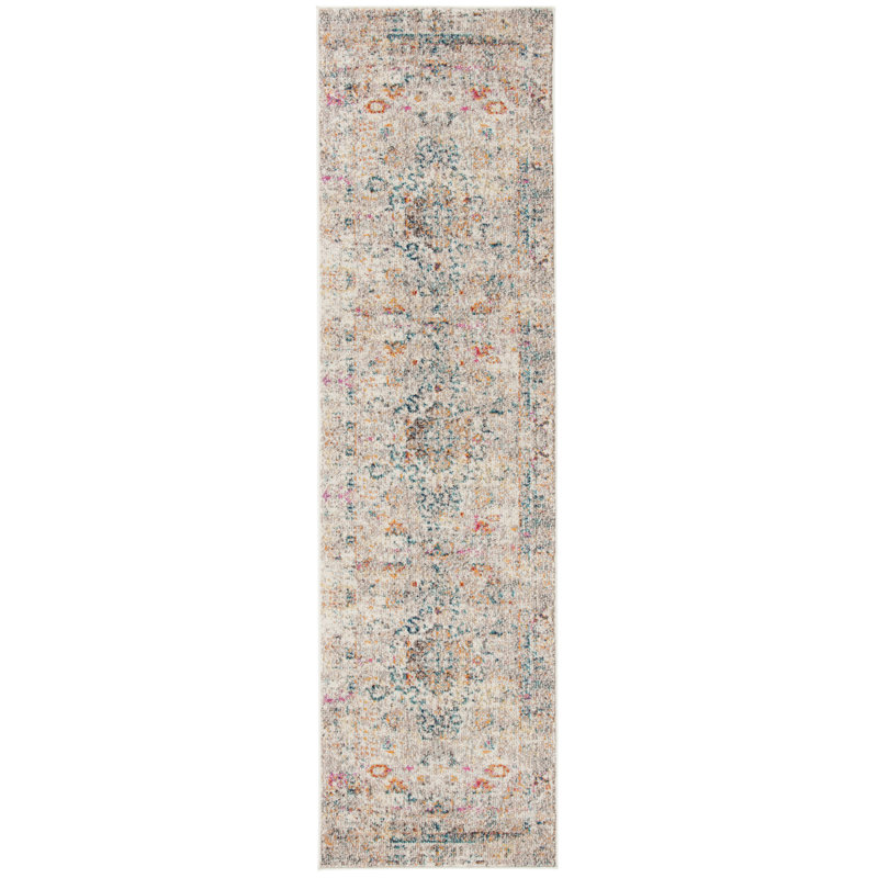 Tapis oriental noir / doré Felty, Tapis de couloir 2 pi 2 po x 10 pi