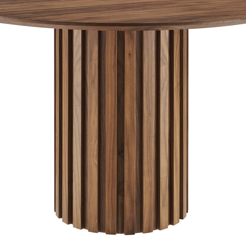 Senja 47" Round Walnut Mid-century Modern Dining Table