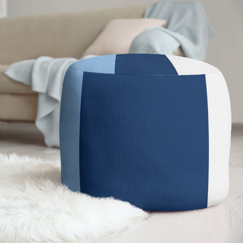 repose-pieds rond 20,5", Bleu clair / bleu marine / blanc