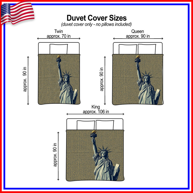 Statue of Liberty Illustration Housses de couette, King