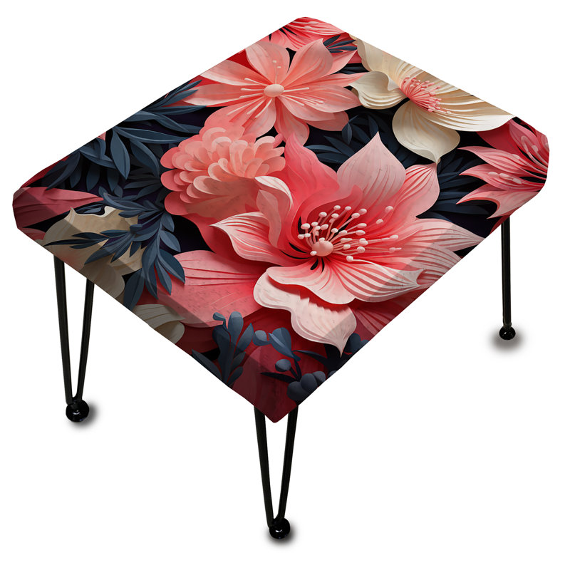 Coral Twilight Iv - motif tropical - repose-pieds rectangulaire tropical
