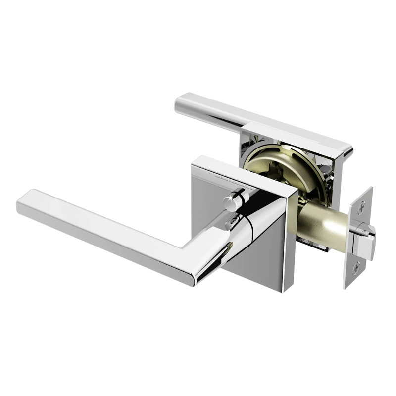 Poignée de porte d'intimité Quadra Design moderne dissimulé pour (lit et salle de bain) - Style minimaliste élégant en chrome