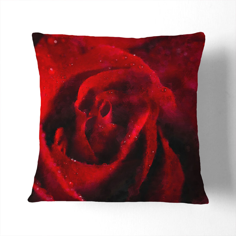 Floral Square Throw Cushion, 40cm H x 40cm W x 15cm D