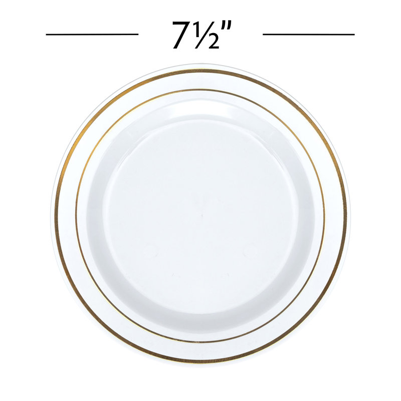 Assiette à dîner jetable en plastique, Or