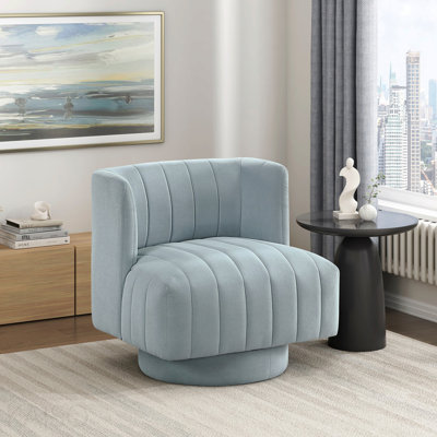 Chaise d'appoint - Fauteuil de fonction pivotant de style moderne rembourré en tissu bleu turquoise rembourré de mobilier de salon de style contemporain