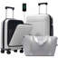 Ensemble de valises à ouverture frontale 3 pièces, valise de transport rigide avec port USB-130603562