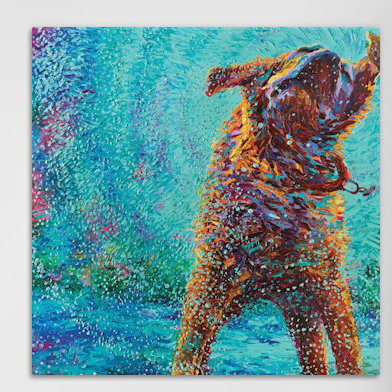 « underdog blues », reproduction d’art sur toile tendue, H 18 po x l 18 po x P 1,5 po, Toile avec cadre noir, Pas de tapis
