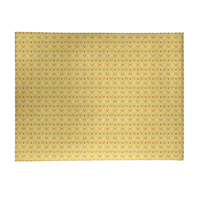 Tapis jaune shiba shiba, Rectangle 8 pi x 10 pi