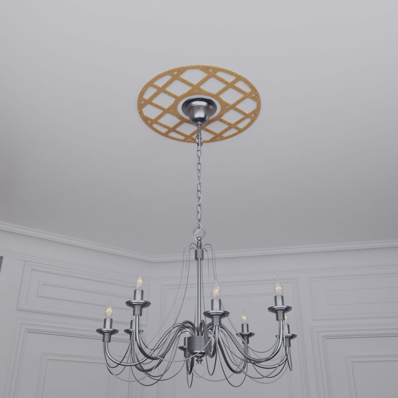 Médaillon de plafond ajouré en bois d'aulne 16 po x 5 pi 3/4 po x 3/8 po O'Neal, H 16 po x l 16 po x P 0,25 po, Chêne rouge