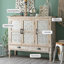 Armoire de rangement style français en bois de cèdre rétro sculpté et vieilli