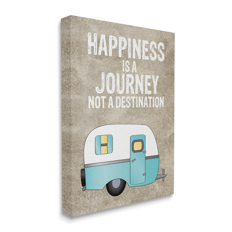 «Happiness Is A Journey», impression inspirante, L 16 po x H 20 po, Toile tendue