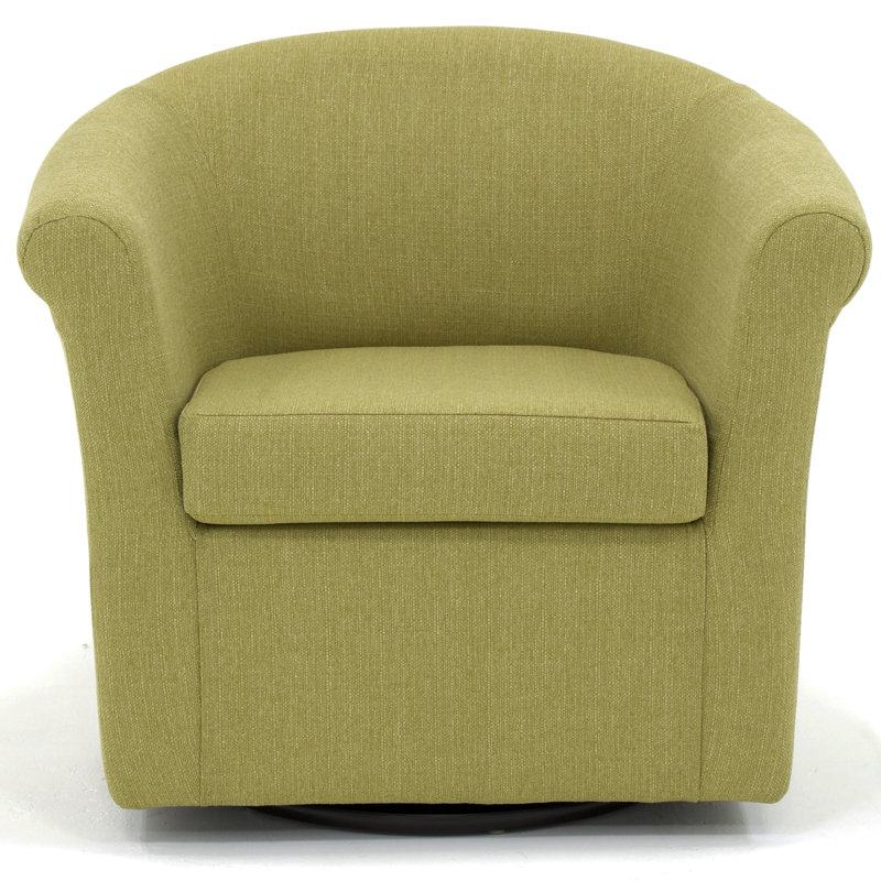 Fauteuil demi-tonneau pivotant en polyester 30,5 po Anstett, Mélange de polyester kiwi
