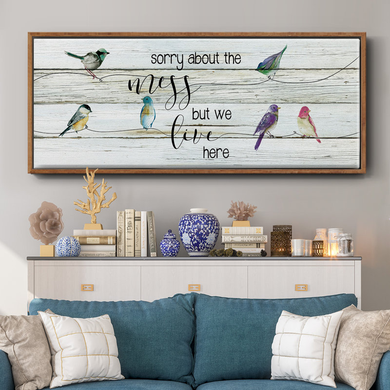 We Live Here - toile encadrée, H 20 po x l 50 po