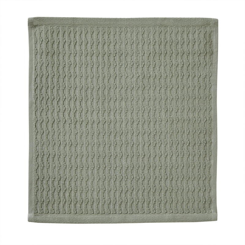 Kyng Cotton Midweight Jacquard Washcloth, Sage