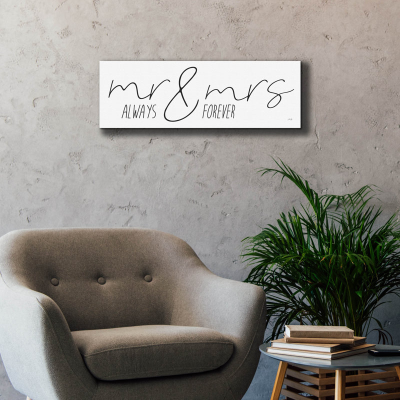 «Mr. «And & Always. Forever» par Marla Rae, art mural sur toile, H 12 po x l 36 po