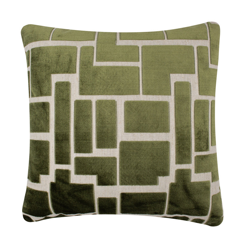 Housse de coussin Aura, Vert, Plumes