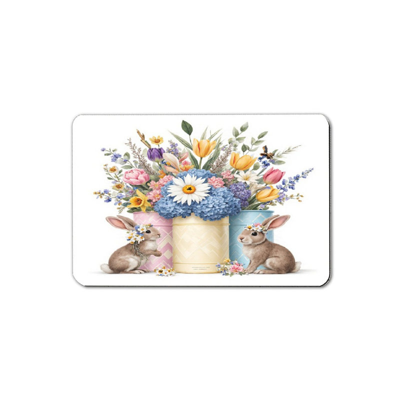 Tapis de bain Spring Bunnies and Flowers, 16 x 24 po
