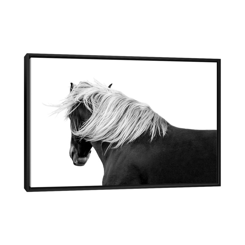 « linen châtaignier », impression sur toile, H 18 po x l 26 po x P 1,5 po, Toile avec cadre noir, Pas de tapis