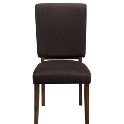 Chaises d'appoint de salle à manger, 2 pièces, revêtement brun chocolat, structure en bois au fini noyer pour chaises élégantes revêtues de tissu brun, bois