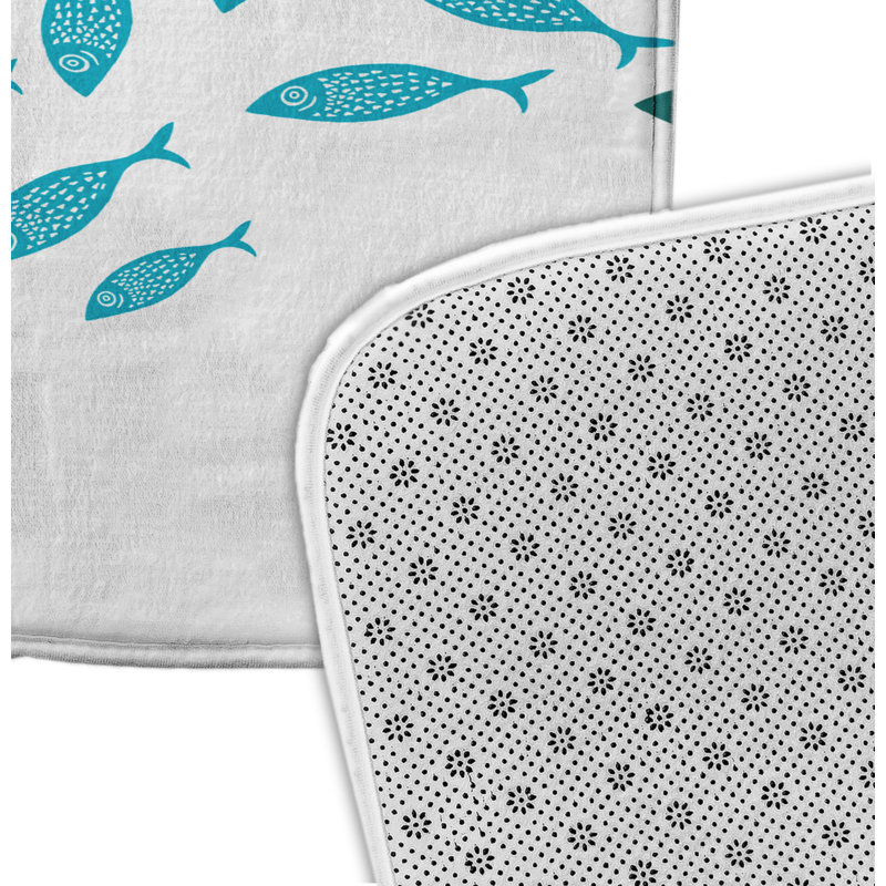 Dolan Non-Slip Bath Mat, 34" W x 21" L, Turquoise